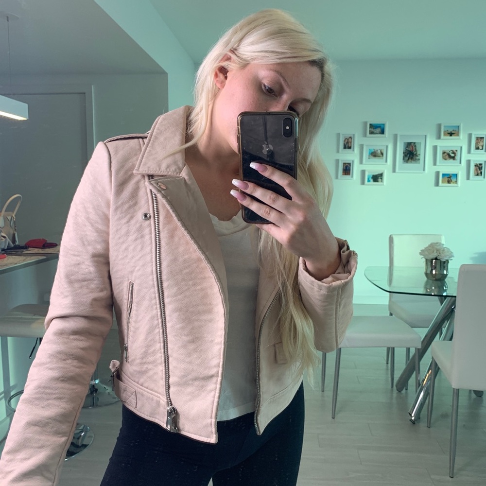 Light Pink Leather Jacket